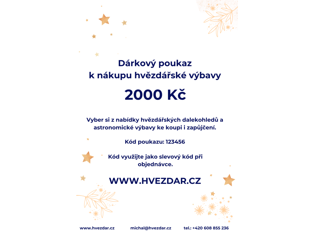 Dárková poukázka na nákup astrovýbavy